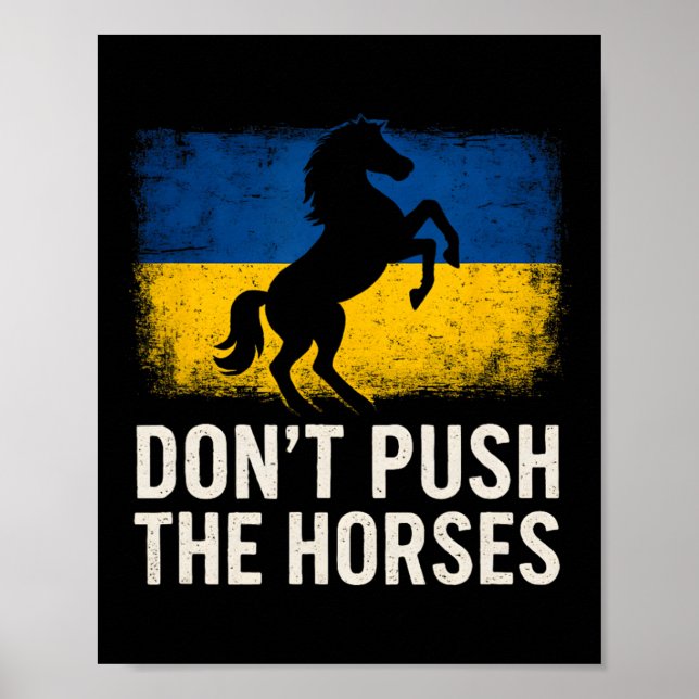 Upprepa inte hästarna - Ukrainas flagga trotsig dj Poster (Framsidan)