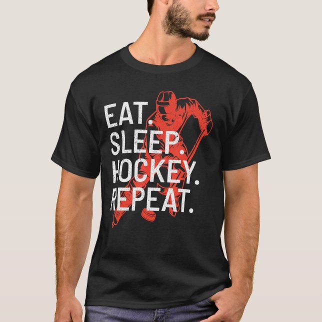 Upprepa ishockey-spelaren Retro VI T Shirt (Framsida)