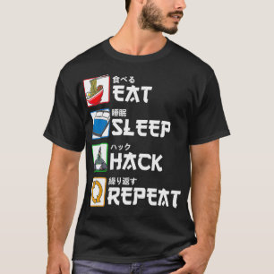 Upprepa japansk hacker i viloläge t shirt