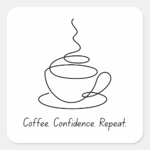 Upprepa kaffeförtroende - Roligtens citattecken Fyrkantigt Klistermärke