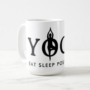 Upprepa kaffet mugg för yoga älskare i viloläge