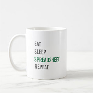 Upprepa kalkylblad för viloläge Funny redovisning Kaffemugg
