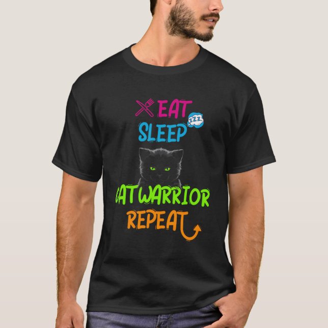 Upprepa katt i viloläge t shirt (Framsida)