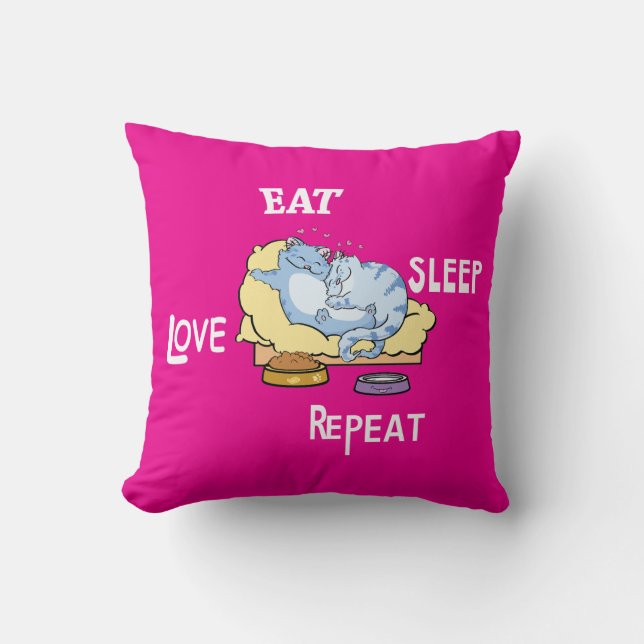 Upprepa katter i Kärlek i viloläge Kudde (Framsida)