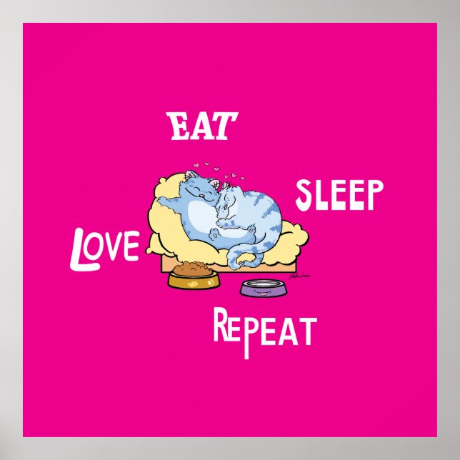 Upprepa katter i Kärlek i viloläge Poster (Framsidan)