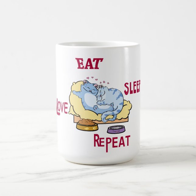 Upprepa kattor i Kärlek i viloläge för mugg (Center)