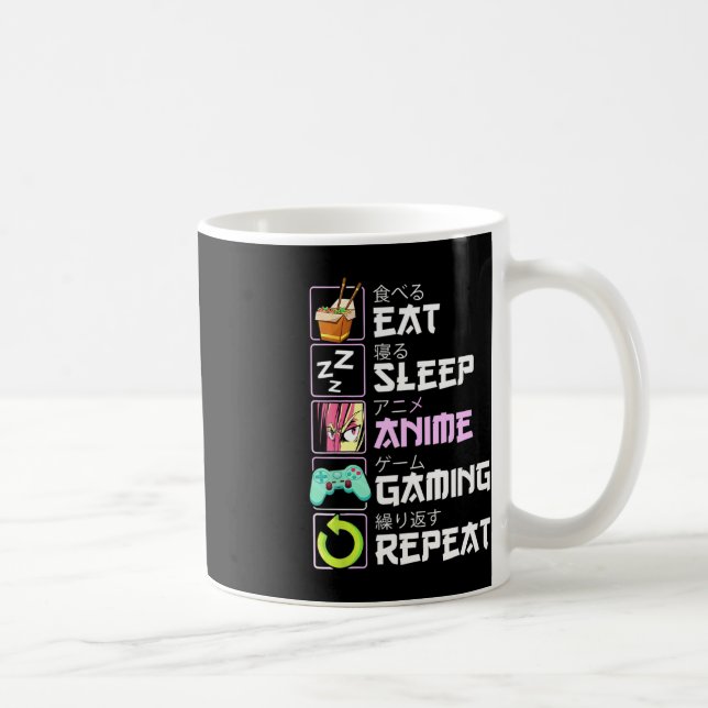 Upprepa Kawaii Otaku Anime Kaffemugg (Höger)