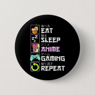 Upprepa Kawaii Otaku Anime Knapp