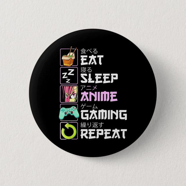 Upprepa Kawaii Otaku Anime Knapp (Framsida)