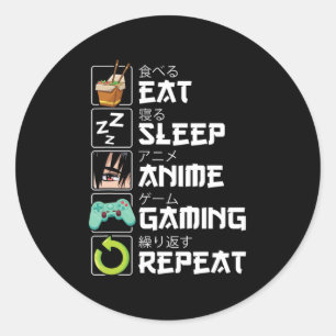 Upprepa Kawaii Otaku Anime M Runt Klistermärke