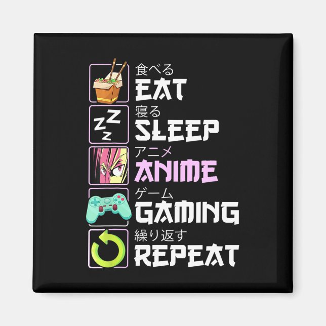 Upprepa Kawaii Otaku Anime Magnet (Framsidan)