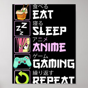 Upprepa Kawaii Otaku Anime Poster