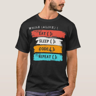 Upprepa koder Software C när du äter vilo T Shirt