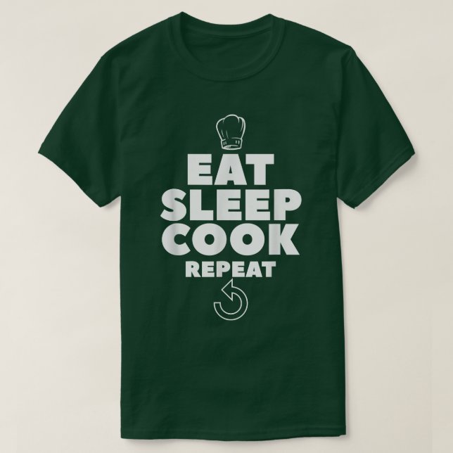Upprepa kokning Chef för Eat Ssov Cook T Shirt (Design framsida)