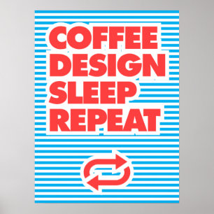 Upprepa köldviloläge för kaffets konstruktion. poster