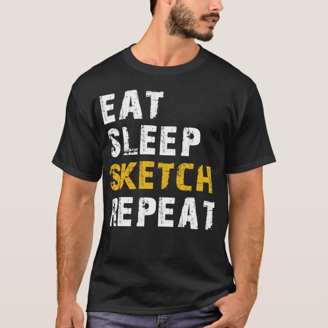 upprepa könsomfångsskiss t shirt (Framsida)