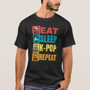 Upprepa koreansk poppmusik i versaler i viloläge t shirt