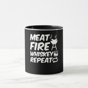 Upprepa kött Fire Whiskey Funny Sayed Kött BBQ Mugg