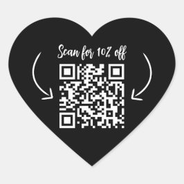 Upprepa kundlojaliteten marknadsföring QR-kodsvart Hjärtformat Klistermärke