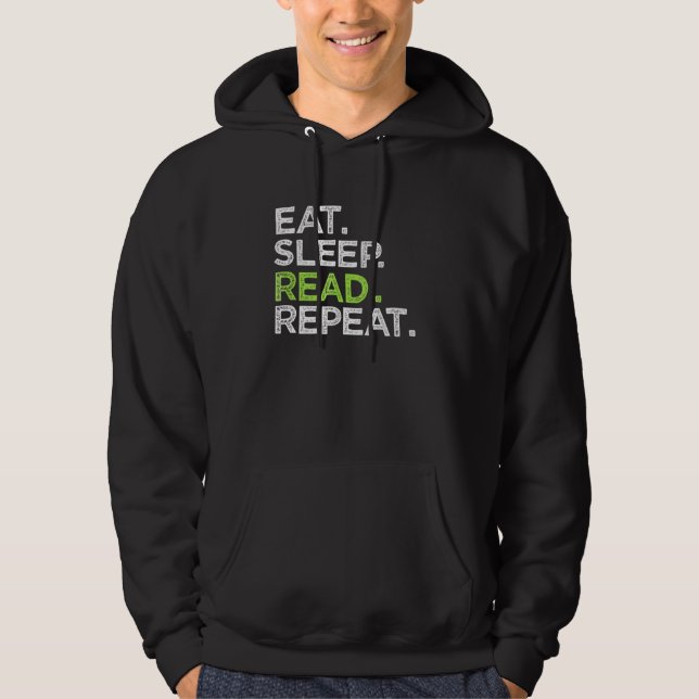 Upprepa läsning av Kärlek Bokar i viloläge Hoodie (Framsida)