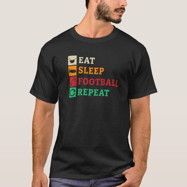 Upprepa Lineman Tackle American T Shirt (Framsida)