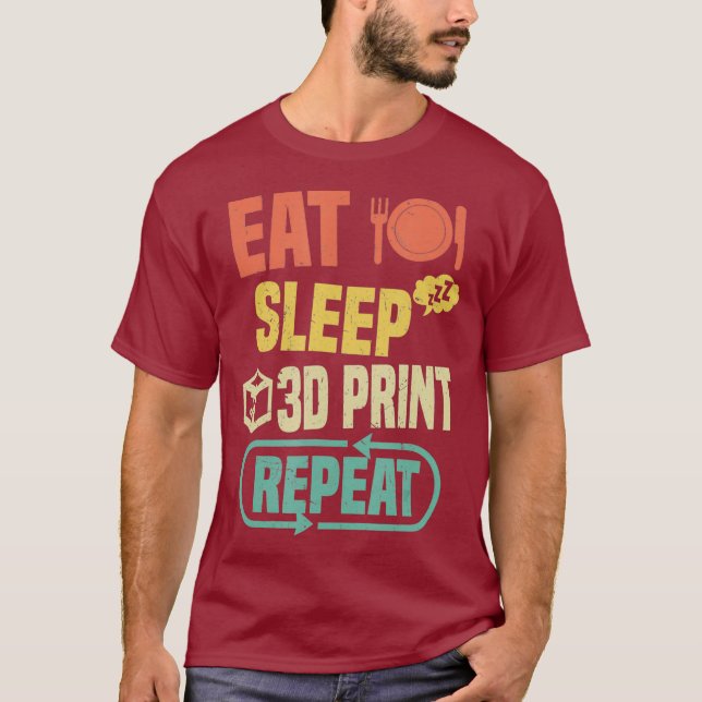 Upprepa lustigt 3D-utskrift med viloläge T Shirt (Framsida)