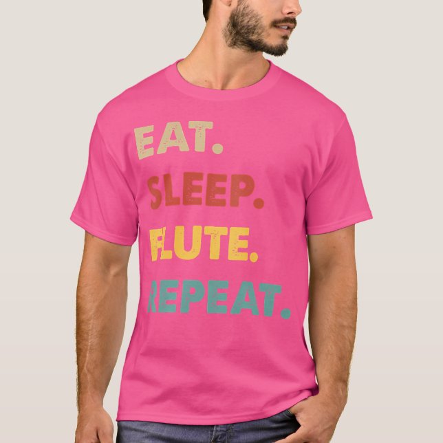 Upprepa lustigt Flute Älskare T Shirt (Framsida)