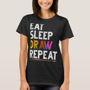 Upprepa lustigt skissande Teckning T Shirt