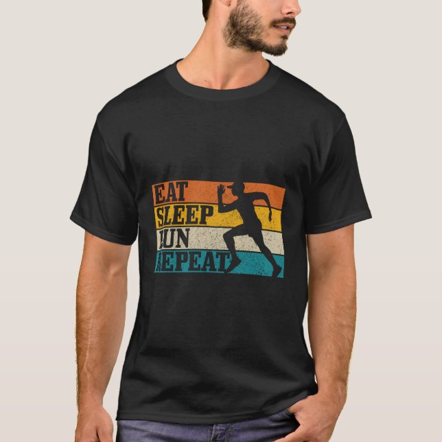 Upprepa Marathon Running Springer Sprin i Eat Sför T Shirt (Framsida)