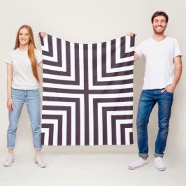 Upprepa Mönster i lila och vit, randig hörnruta Fleecefilt