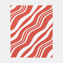 Upprepa Mönster i Röd och vit rand Fleecefilt