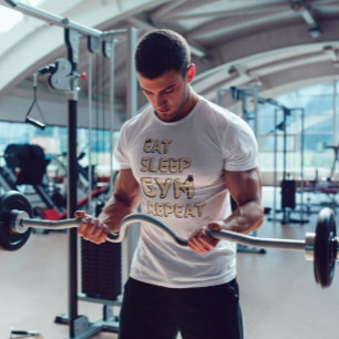Upprepa motivation citat brun text i sömngym t shirt