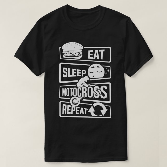 Upprepa motorcykelmotorsporten i viloläge t shirt (Design framsida)