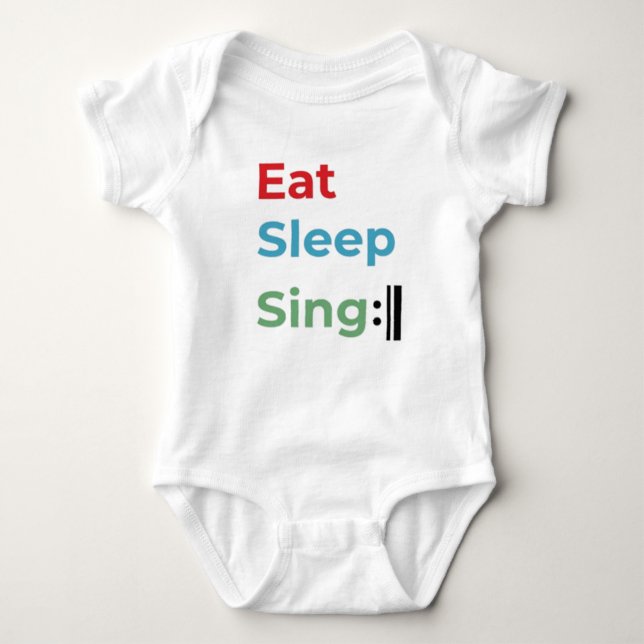 Upprepa Music Baby-bokostymen med Sjungan Eat-vilo T Shirt (Framsida)