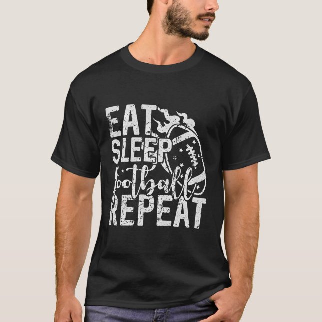 Upprepa nedtryckt viloläge i fotboll t shirt (Framsida)