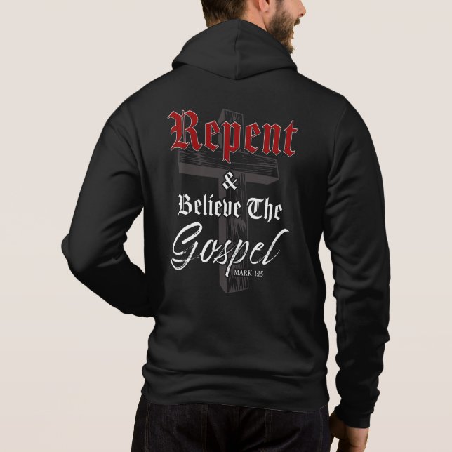 Upprepa och tro på Gospelet: Christian Faith Graph T Shirt (Baksida)