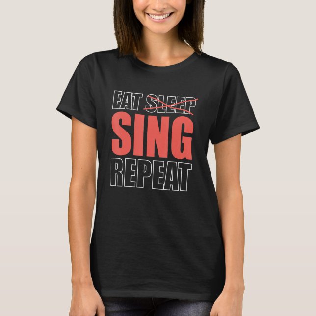 Upprepa opera-Singer-Sjungan i viloläge T Shirt (Framsida)