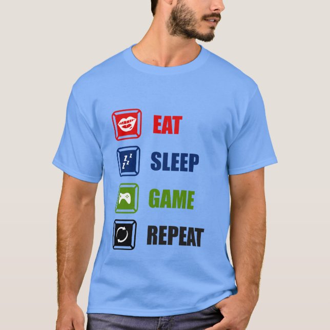 Upprepa ord art T-Shirt i sömnspel (Framsida)