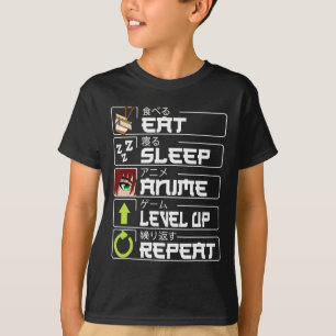 Upprepa Otaku Anime Manga på vilonivå T Shirt