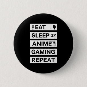Upprepa Otaku Gamer Humor Knapp