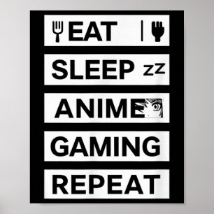 Upprepa Otaku Gamer Humor Poster