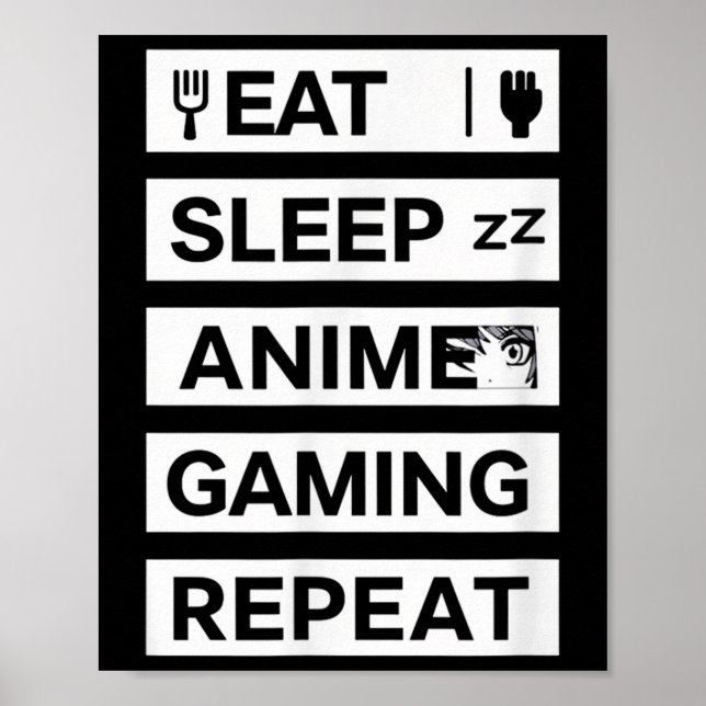 Upprepa Otaku Gamer Humor Poster (Framsidan)