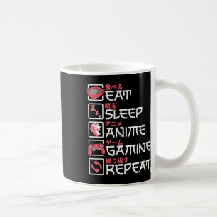 Upprepa Otaku Gamer japanska i viloläge Kaffemugg