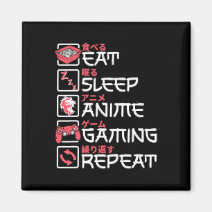 Upprepa Otaku Gamer japanska i viloläge Magnet