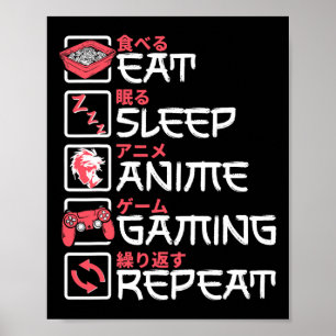 Upprepa Otaku Gamer japanska i viloläge Poster