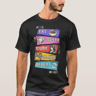 Upprepa Otaku Gamer japanska i viloläge T Shirt