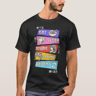 Upprepa Otaku Gamer japanska i viloläge T Shirt