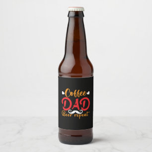 Upprepa Pappa Beer-affee i pappa Gift Coffee Ölflaska Etikett