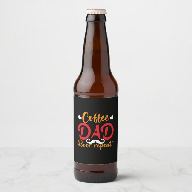 Upprepa Pappa Beer-affee i pappa Gift-kaffe Ölflaska Etikett (Framsida)