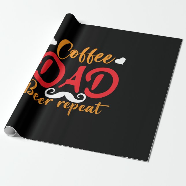 Upprepa Pappa Beer-affee i pappa Gift-kaffe Presentpapper (Utrullad)